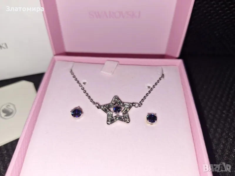 Елегантен комплект колие и обеци Swarovski, снимка 1