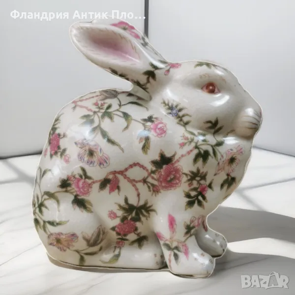 Фигурка - Заек на цветя, снимка 1