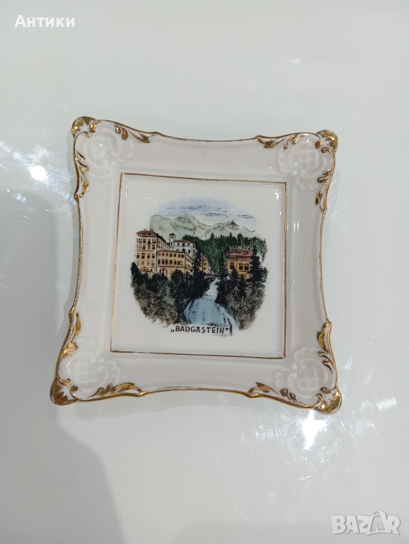 Стара порцеланова маркирана картина, снимка 1