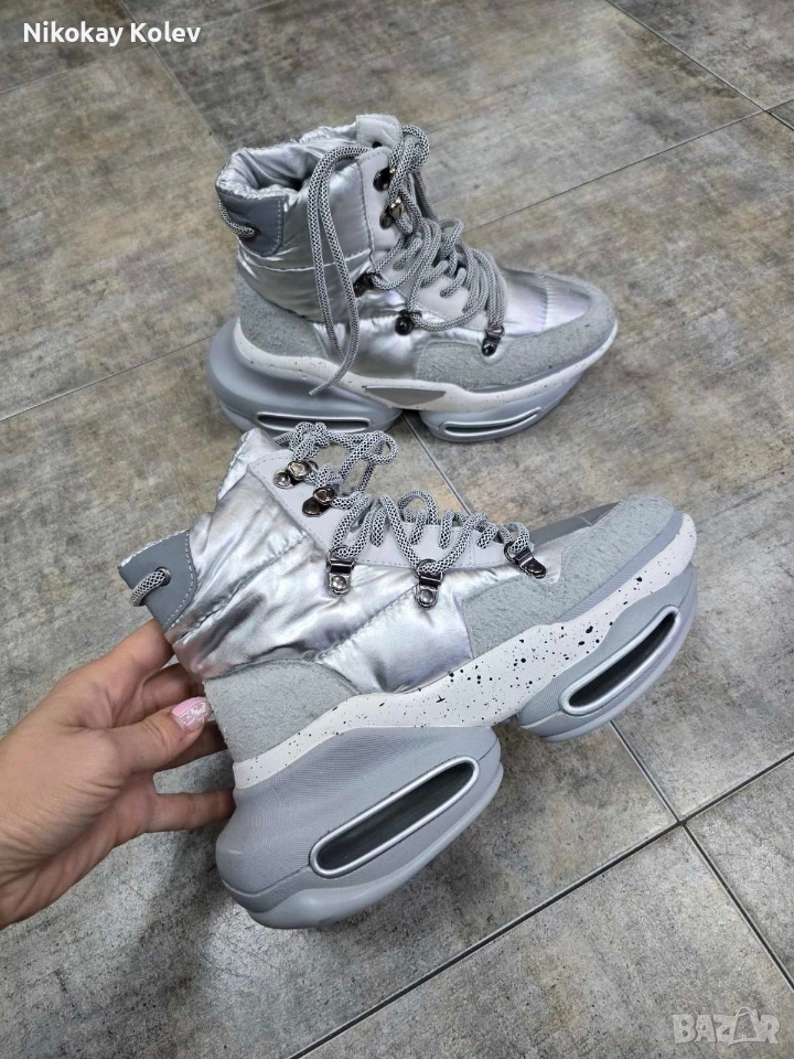 Жестоки сиви дамски апрески по модел на BALMAIN, снимка 1