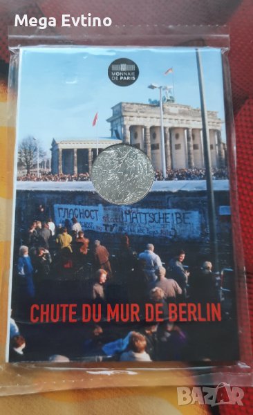Юбилейна сребърна монета 10 euro 30 години от падането на Берлинската стена, снимка 1