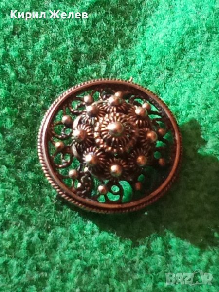 УНИКАЛНА ФИНА ИЗРАБОТКА ФИЛИГРАН с ГРАНУЛАЦИЯ СРЕБЪРНА АРТ ДЕКО БРОШКА СТАРО БИЖУ 17075, снимка 1