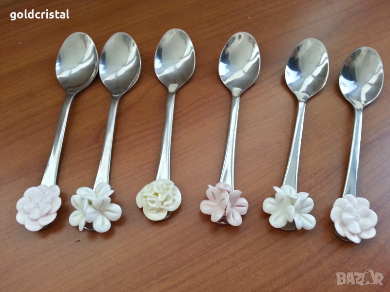  лъжички  с порцелан , снимка 1