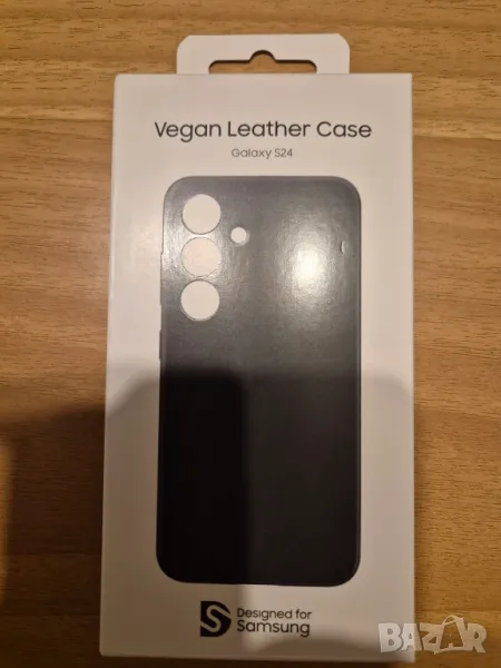 Vegan Leather Case за Samsung Galaxy S24 S921, Black GP-FPS921HCABW, снимка 1