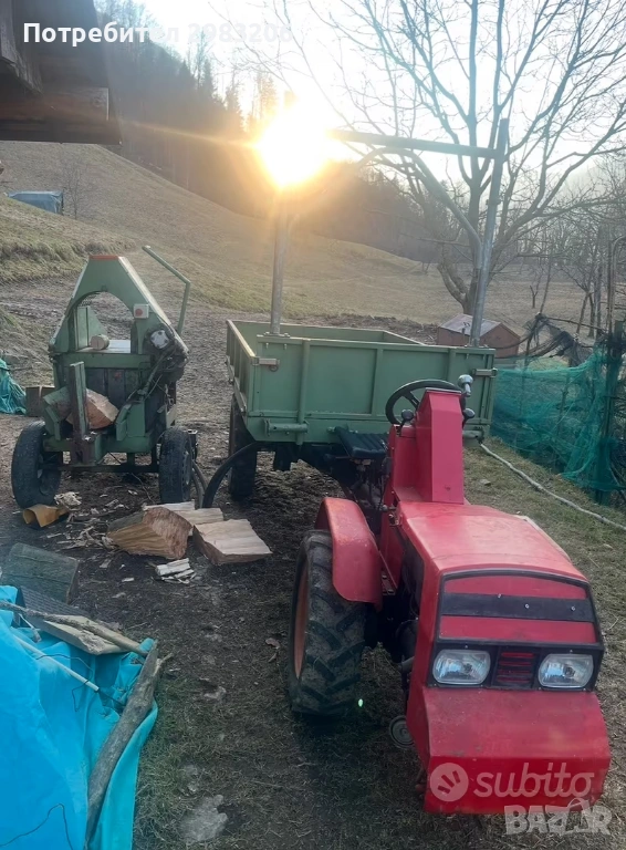 4x4 трактор и машина за цепене на дърва, снимка 1