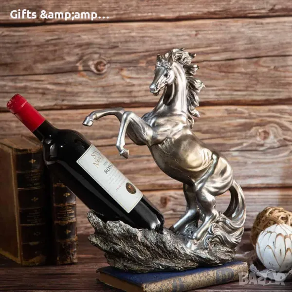 Стойка за вино Кон - от полирезин, снимка 1