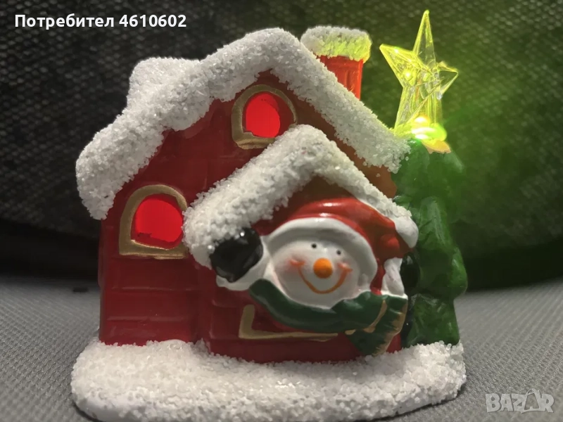 Коледна къщичка декоративна с LED светлина, снимка 1