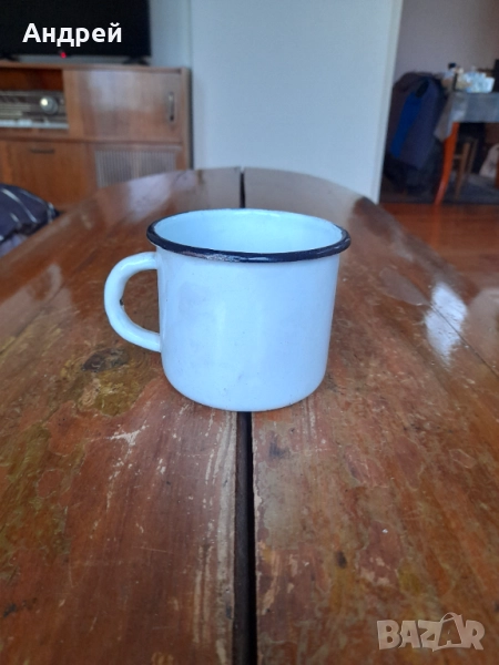 Старо емайлирано канче,чаша #14, снимка 1