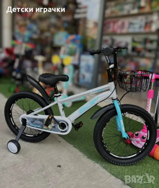 Велосипед BDF 16" с дискови спирачки, кош, помощни колела, за деца , снимка 1