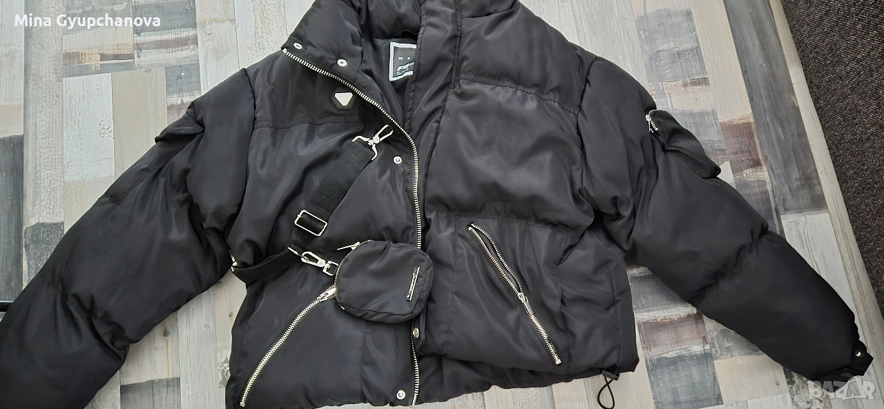 черен зимен бомбър , снимка 1