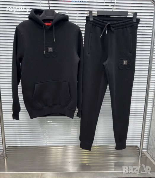 Hugo Boss Мъжки Черен Екип Двуконечна Вата, снимка 1
