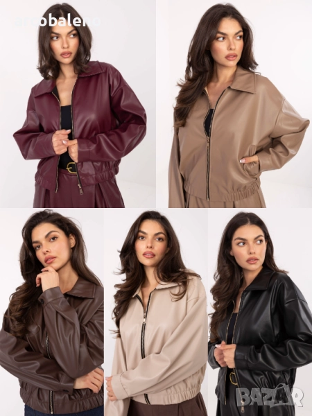 Дамско яке от еко кожа с цип, 5цвята , снимка 1