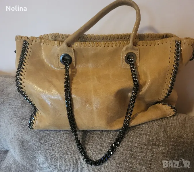 Продавам италианска дамска чанта естествена кожа, снимка 1