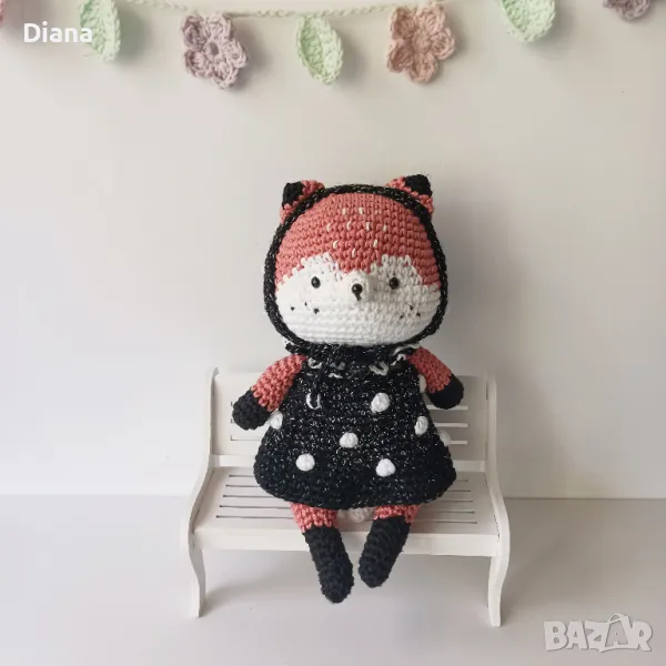 Детска играчка лисица, ръчна изработка, плетени играчки, подарък за момиче, снимка 1