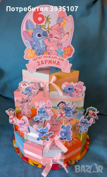 Картонена торта Стич, снимка 1