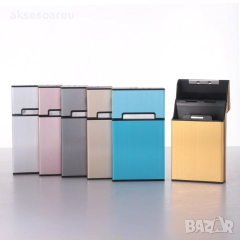 Преносима дамска кутия за слим цигари от алуминиева сплав Джобна кутия за мурати slim Табакера, снимка 11 - Табакери - 39358737