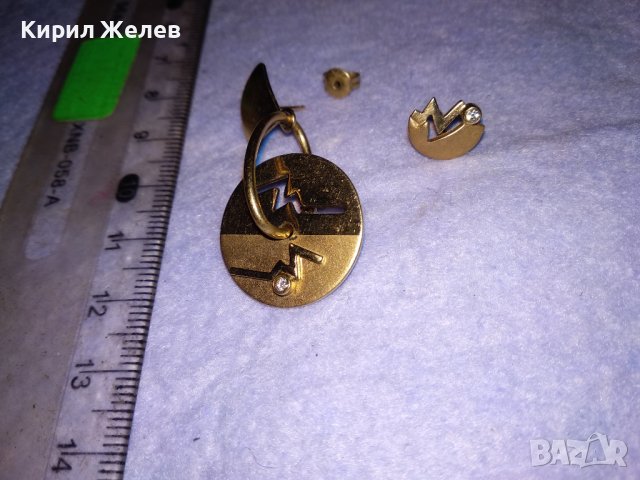 СТАРИ БРОНЗОВИ АРТ НУВО СКЪПОЦЕННИ ОБЕЦИ АНГЛИЯ с РЕАЛНА ДУБЛЕ ПОЗЛАТА с МАРКИРОВКА DOUBLE 38692, снимка 4 - Антикварни и старинни предмети - 41730340