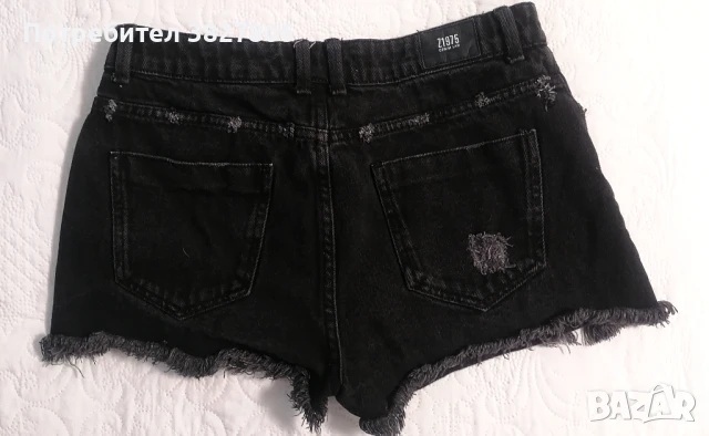 Черни къси дънки, снимка 2 - Къси панталони и бермуди - 50659232