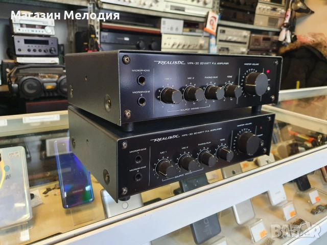 Усилвател Realistic MPA-30 В отлично техническо и визуално състояние., снимка 7 - Ресийвъри, усилватели, смесителни пултове - 47520019