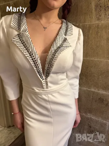 Елегантна бяла рокля, снимка 6 - Рокли - 49484202