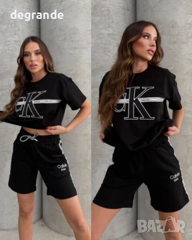 Черен дамски комплект Calvin Klein Материя памук с еластант Наличен М  размер 
