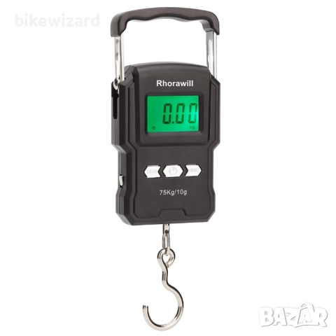 Rhorawill 165lb / 75kg Висящ кантар за багаж Цифров кантар за куфари с ролетка НОВ