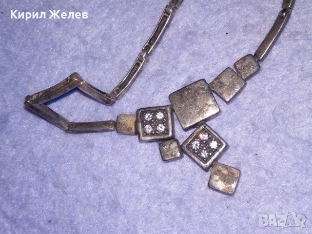 АРИСТОКРАТИЧНО СРЕБЪРНО АРТ КОЛИЕ СРЕБРО 925 Част От КОМЛЕКТ ИНКРУСТИРАНО с ФАСЕТИРАНИ ЦИРКОНИ 33154, снимка 10 - Колиета, медальони, синджири - 39568419