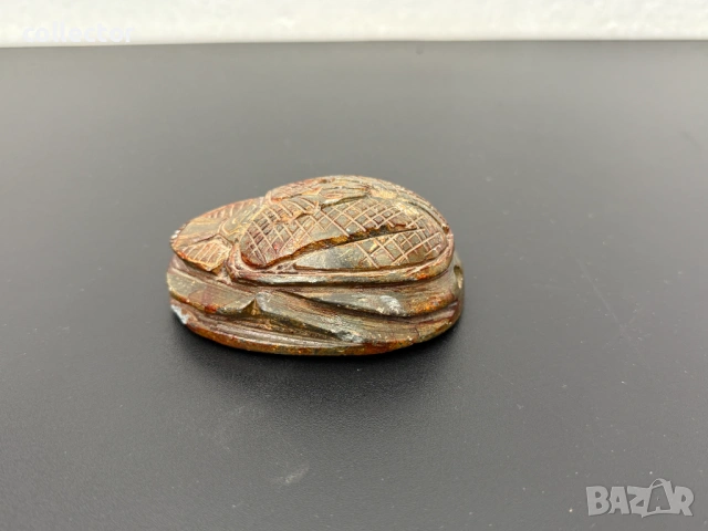 Скарабей / бръмбар от стеатит / камък. №7845, снимка 5 - Антикварни и старинни предмети - 53096790