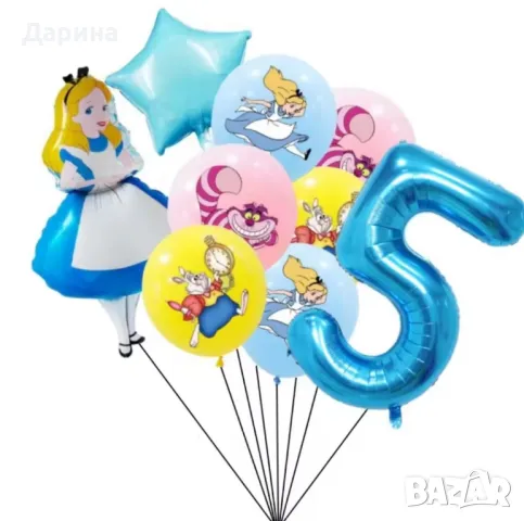 Парти сет балони "Алиса в страната на чудесата", снимка 2 - Други - 49249797