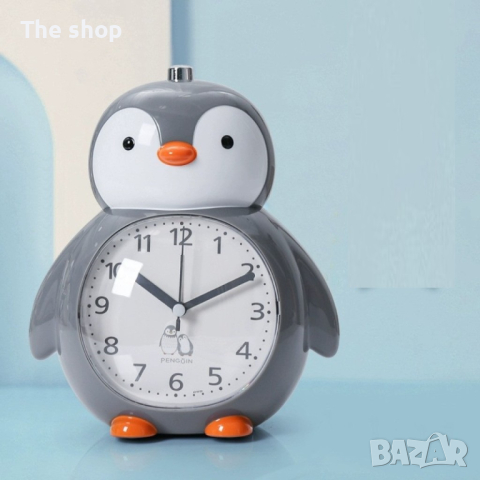 Детски часовник, нощна лампа Пингвин 14cm*18cm*10cm (001) - 3 цвята, снимка 3 - Детски - 44779992
