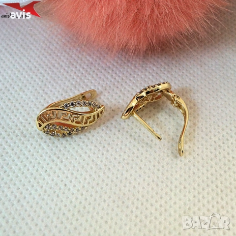 Обеци с 14К златно покритие 2141831, снимка 2 - Обеци - 52646840