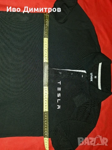 Тениска с яка "TESLA", снимка 5 - Тениски - 50831795