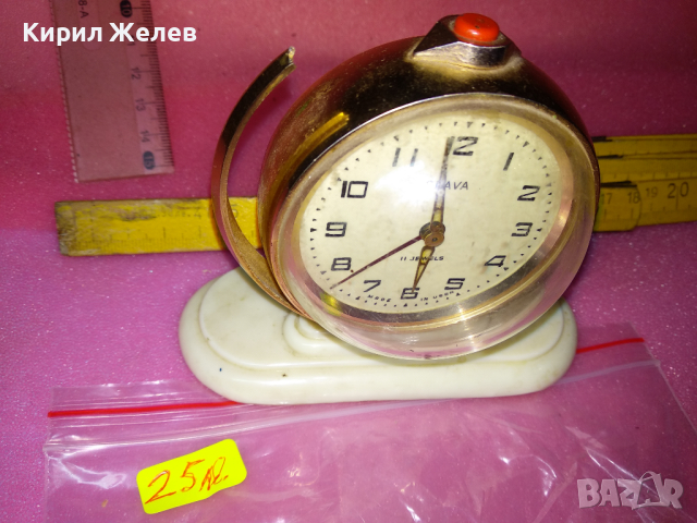SLAVA MADE in USSR СЛАВА ГЛОБУС Стар РЯДЪК КОЛЕКЦИОНЕРСКИ РУСКИ БУДИЛНИК МЕХ. ЧАСОВНИК СССР 40894, снимка 5 - Антикварни и старинни предмети - 44545314
