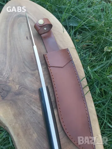 Голям ловен нож с кожена кания,фултанг, снимка 8 - Ножове - 49446923