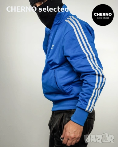 Мъжки суичър с цип ADIDAS Adicolor Classics Firebird Trefoil Track Top – размер L•M, снимка 10 - Суичъри - 53759240