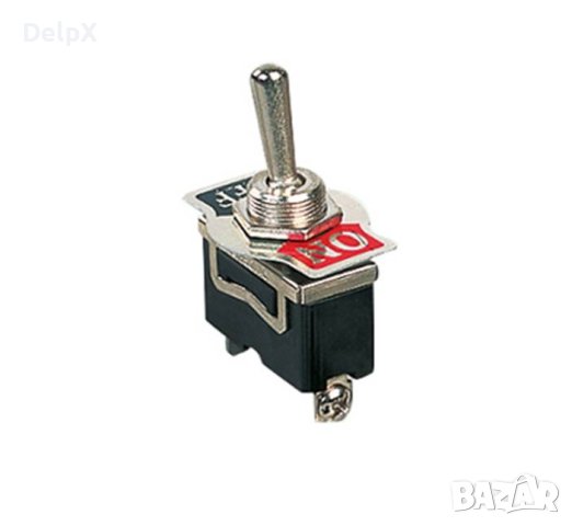 Ключ с лост 2pin и 2 положения черен 250V 15A Ф12mm, снимка 1