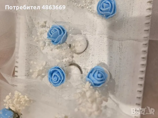 СВАТБЕНИ БУТОНИЕРИ, ГРИВНИ , ПРЪСТЕНИ И КЪСМЕТЧЕТА ЗА ХВЪРЛЯНЕ 💍👰‍♀️🤵, снимка 7 - Декорация - 55715070