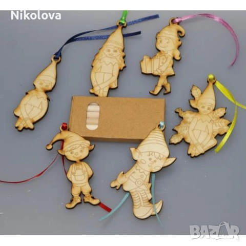 Сет от коледни фигурки за оцветяване + цветни моливи – любими герои на децата!, снимка 7 - Фигурки - 52277653