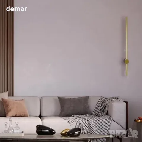 Линеен LED аплик TEKLED 80 см, 12 W, 4000 K, златист, снимка 6 - Лампи за стена - 55806918
