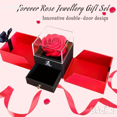Taozoey Подарък  за жени, вечна роза в елегантна кутийка с чекмедже, снимка 5 - Подаръци за жени - 44393279