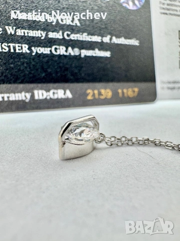 Сребърно колие с мойсанит (Диамант) 1 карат, снимка 13 - Колиета, медальони, синджири - 53331638