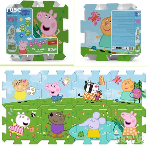 НОВИ! Мек килим пъзел постелка за игра Peppa Pig Пепа Пиг