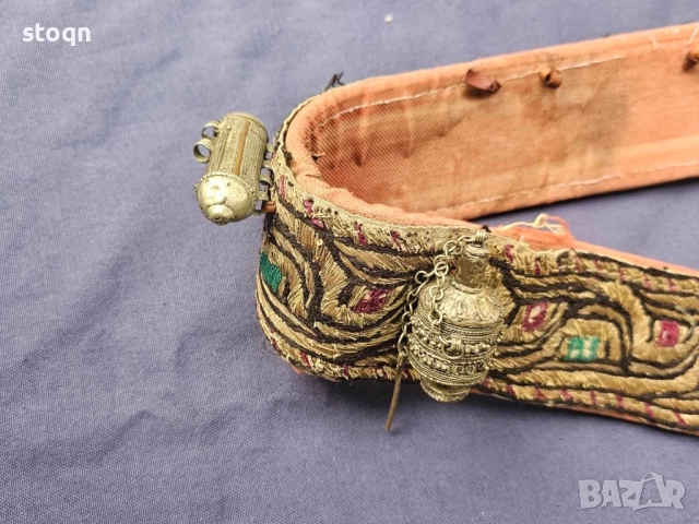 Стар османски колан със сребърни(сачанени) елементи, снимка 7 - Други ценни предмети - 52510456