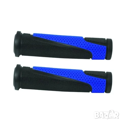 Черно сини гумени ръкохватки за велосипед 120 mm, снимка 2 - Аксесоари и консумативи - 55866721