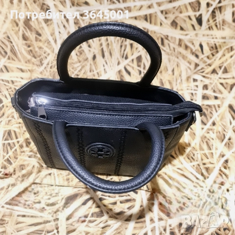 Стилна черна дамска чанта от изкуствена кожа с цип . НОВА , снимка 3 - Чанти - 52913306