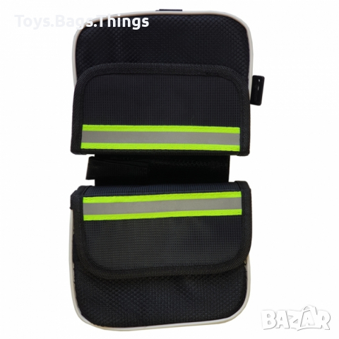 Двойна чанта за велосипед, дисаги за колело, светлоотразителна, черна 