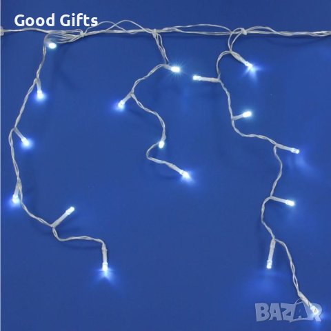 Коледни лампички Завеса, 500 LED, Студено бяло, Прозрачен кабел