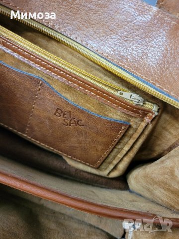 BEL SAC винтидж чанта ЕСТЕСТВЕНА КОЖА,, снимка 15 - Чанти - 41000596
