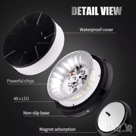LED сигнална лампа маяк 51mm x 135mm 12-24V оранжева, снимка 3 - Аксесоари и консумативи - 55865173