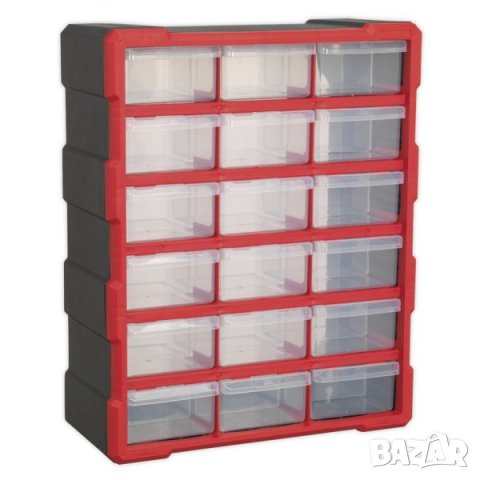 Шкаф органайзер с 18 чекмеджета за стена табло кутии